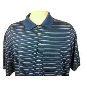 Nike Golf Fit Dry Blue Striped 3 Button Polo Shirt size XL 112820-0473